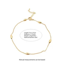 Tobillera con cuentas ovaladas