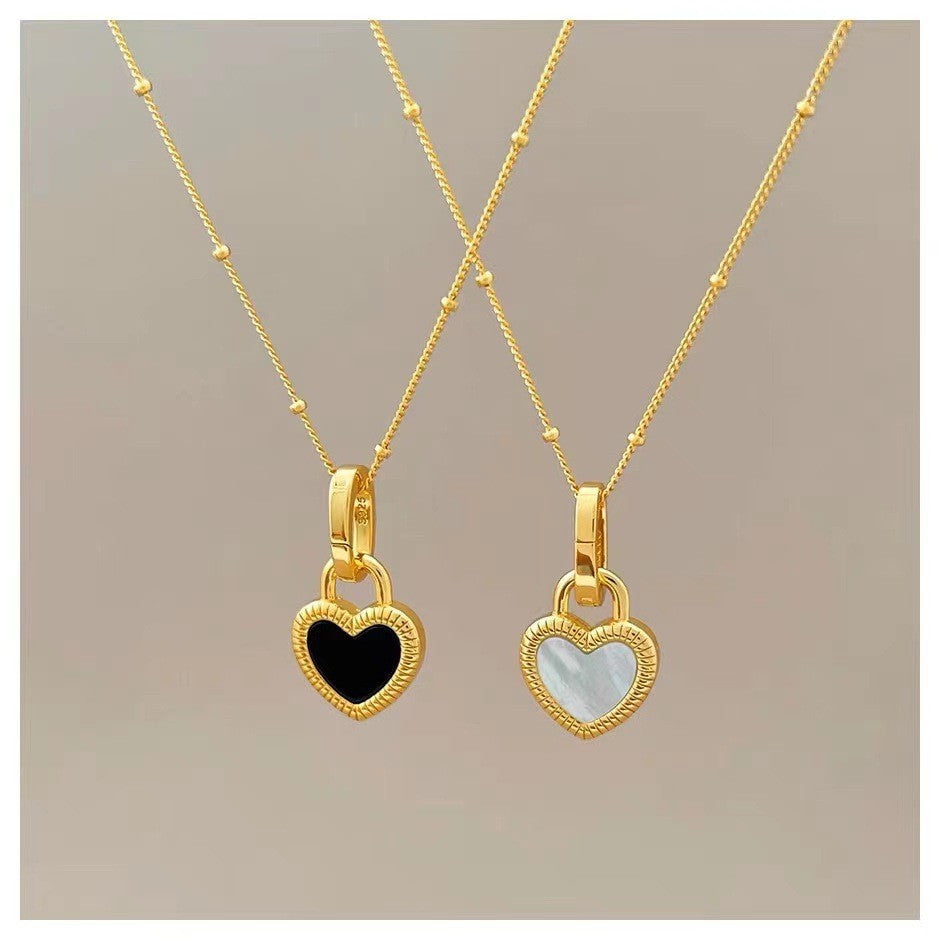 Collar de corazon doble cara