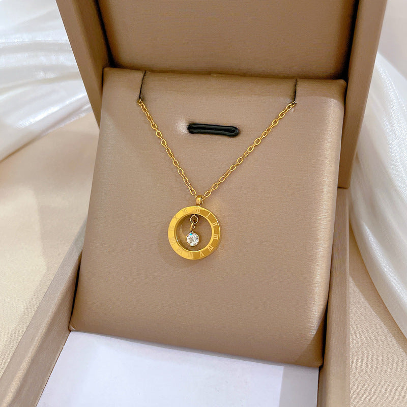Collar de aro con punto de luz colgante