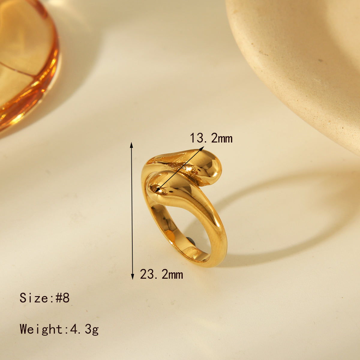 Anillo cruzado - Talla #8