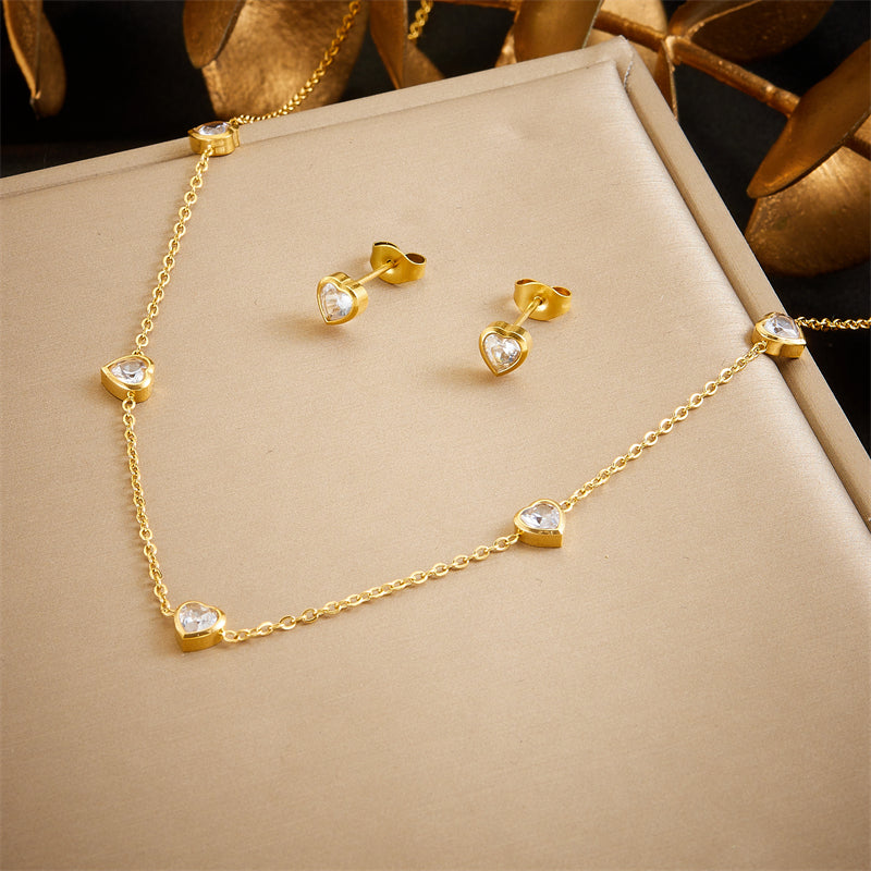 Set mini corazones de cristal (2 prendas)