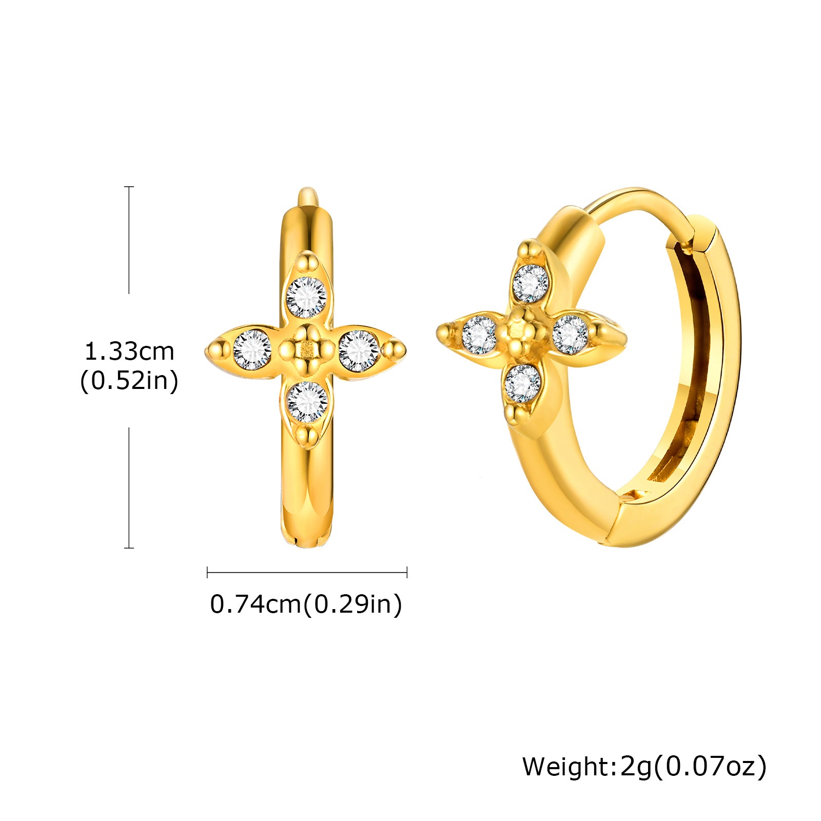 Argollas de flor de 4 puntas