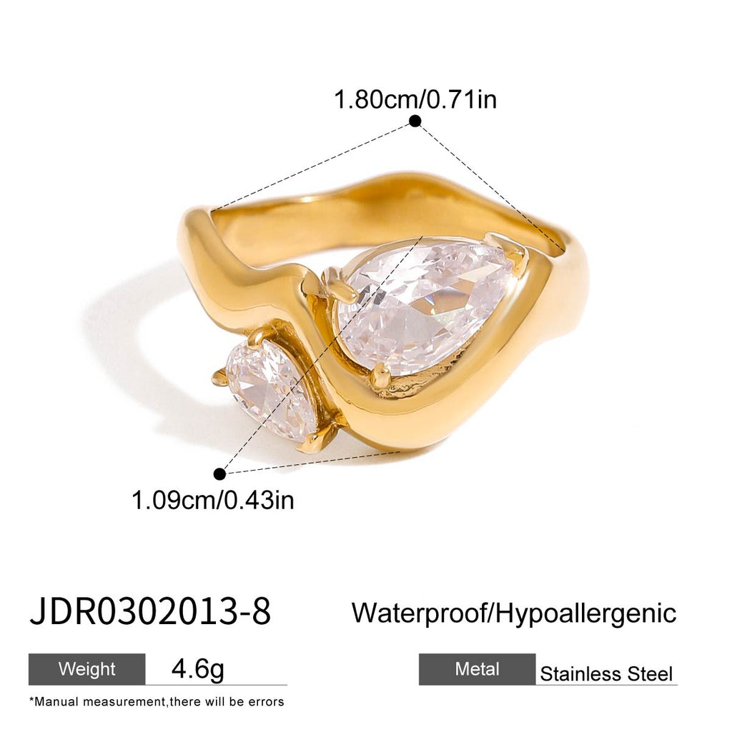 Anillo con cristales de gota incrustados
