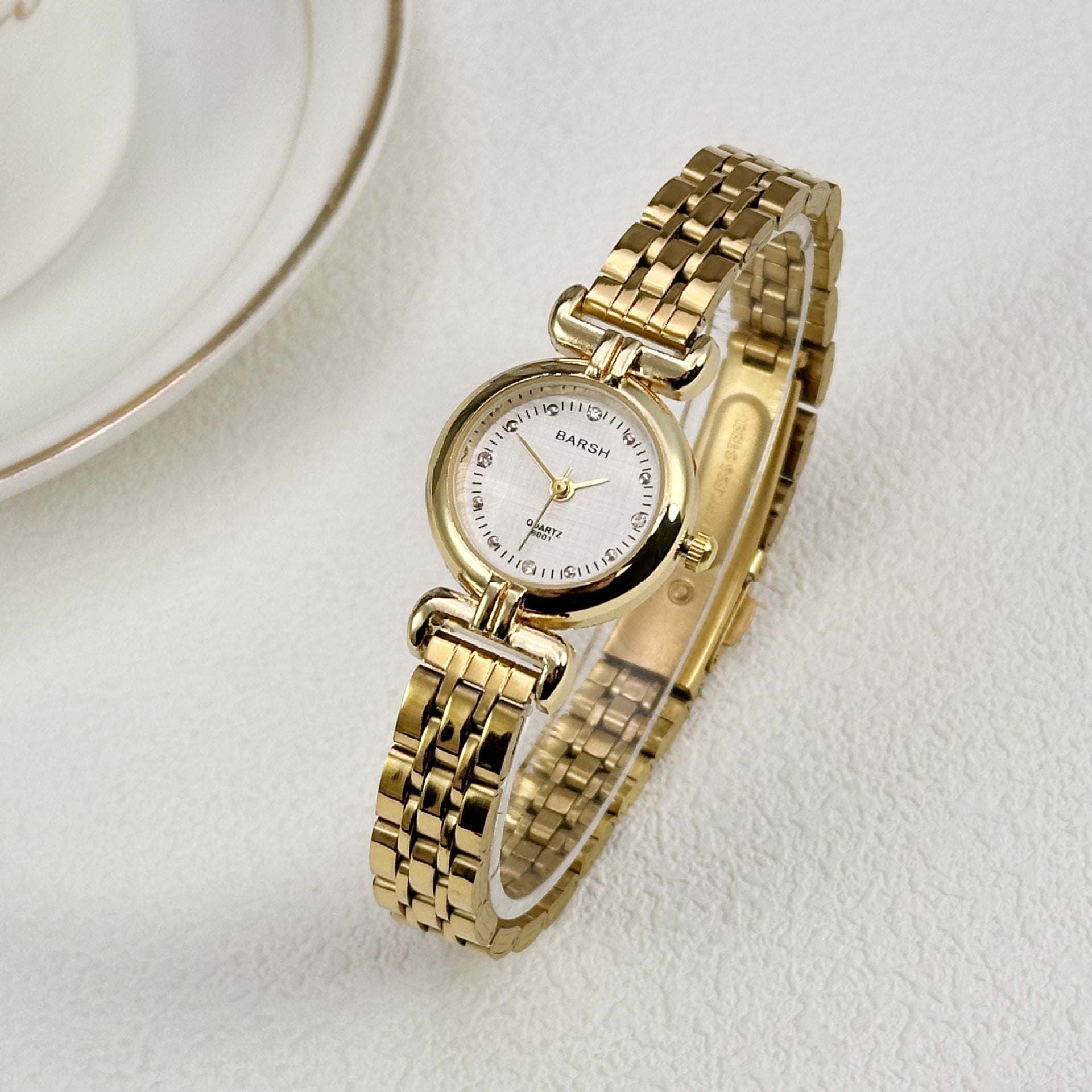 Reloj elegante de esfera redonda barsh