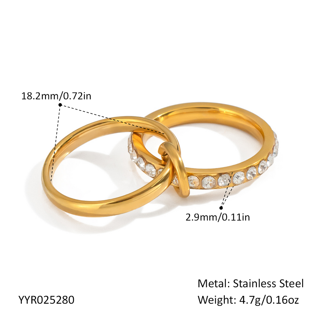 Anillo doble enlazado - Talla 8