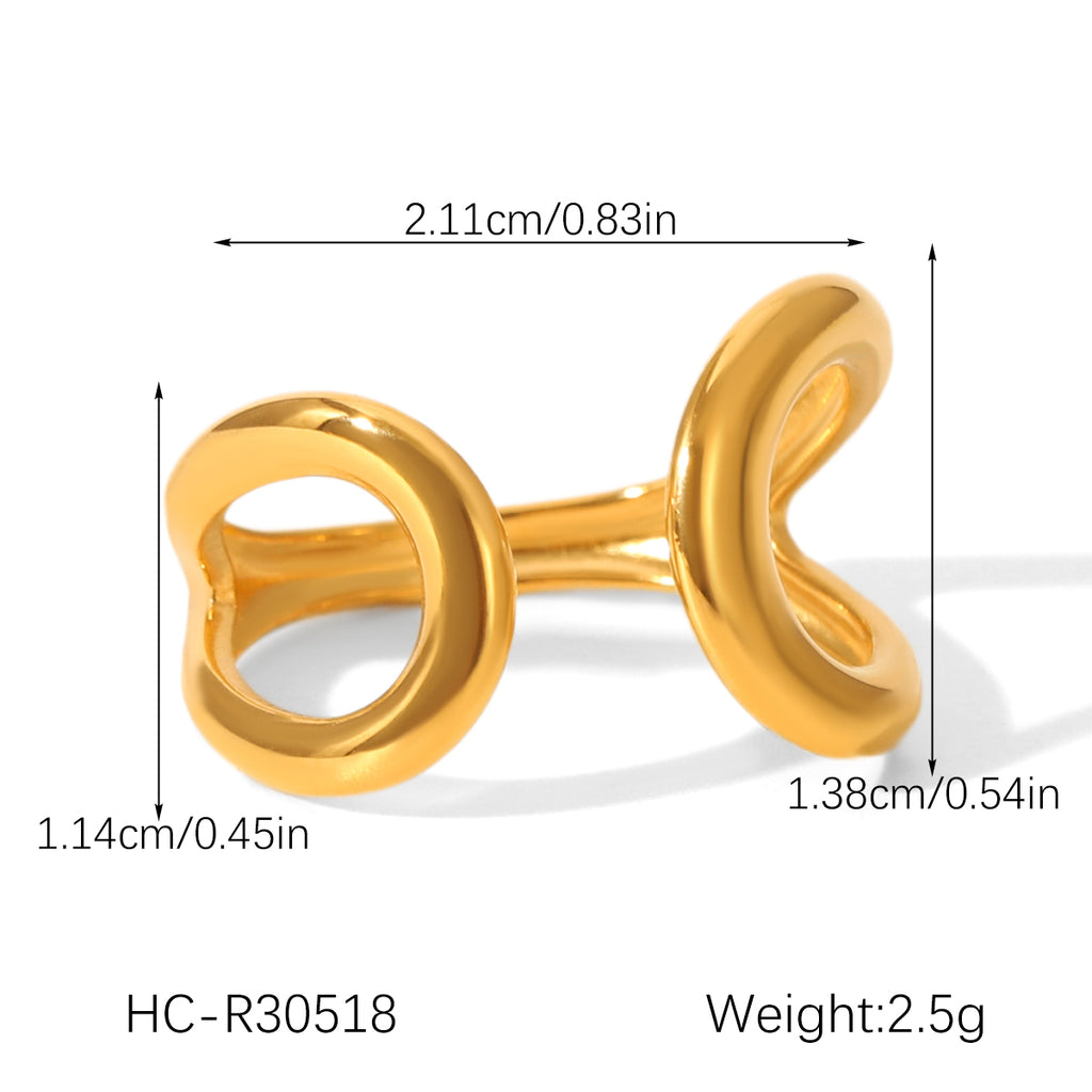Set de brazalete y anillo abierto (2 piezas) - Ajustable