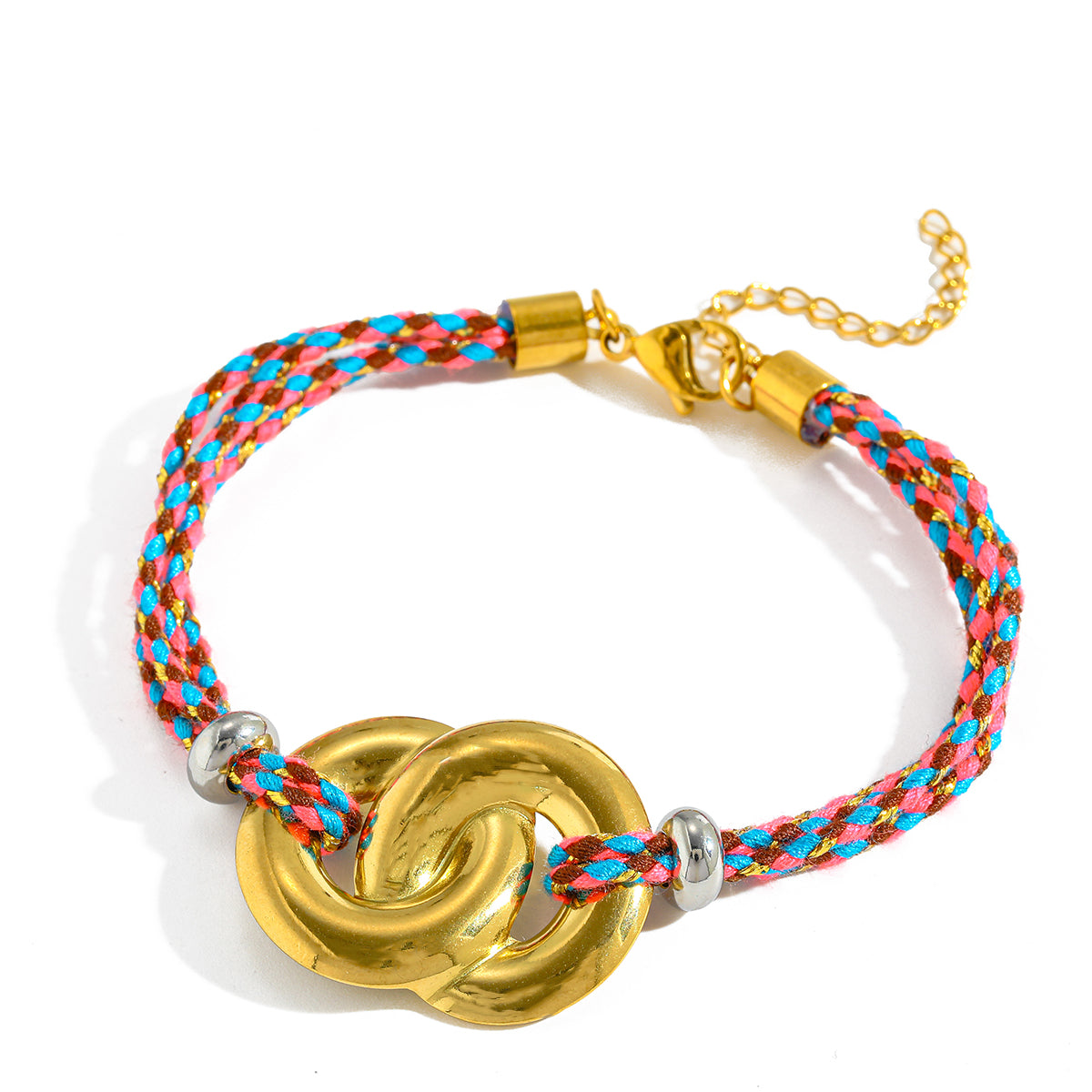 Pulsera de cordon con dije entrelazado