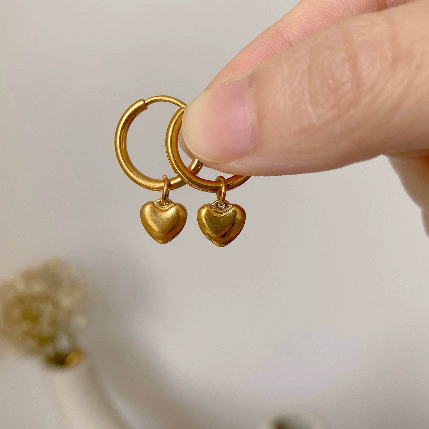 Pendientes de corazon colgante