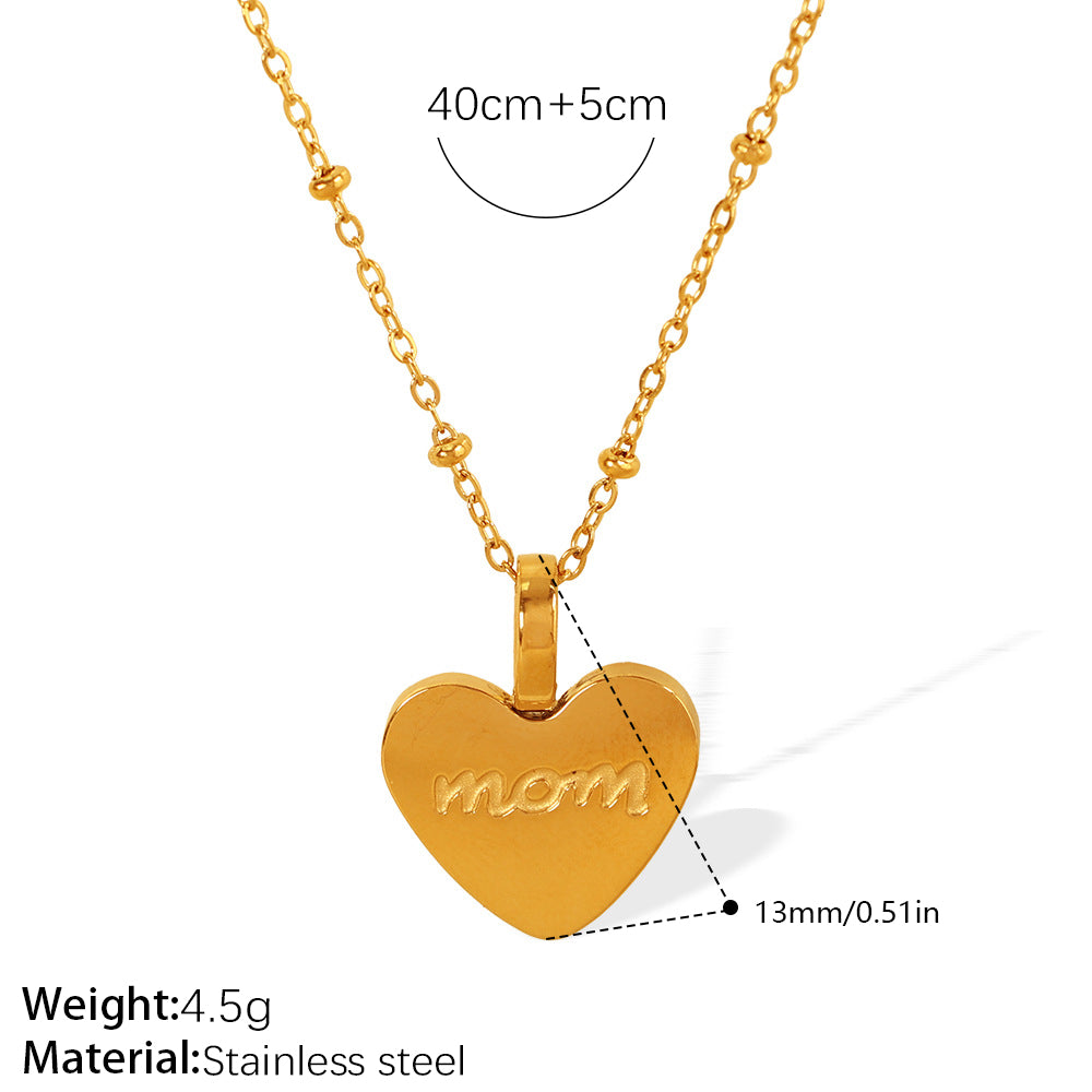 Collar placa de corazon MOM