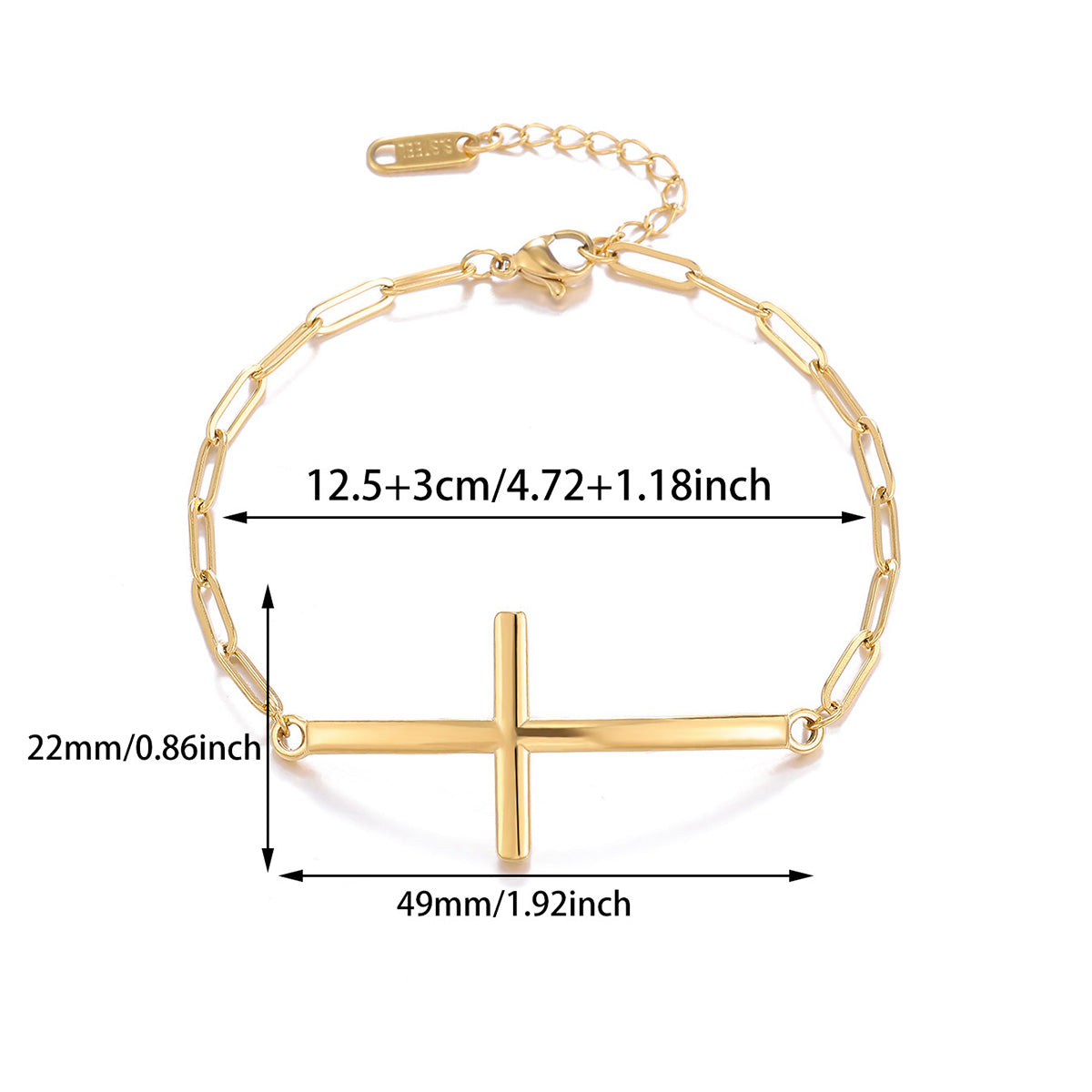 Pulsera de eslabones con cruz