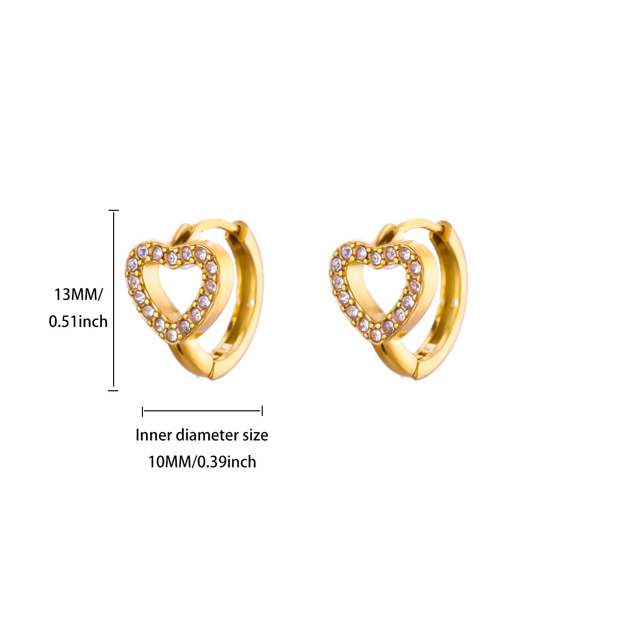 Mini argollas de corazon