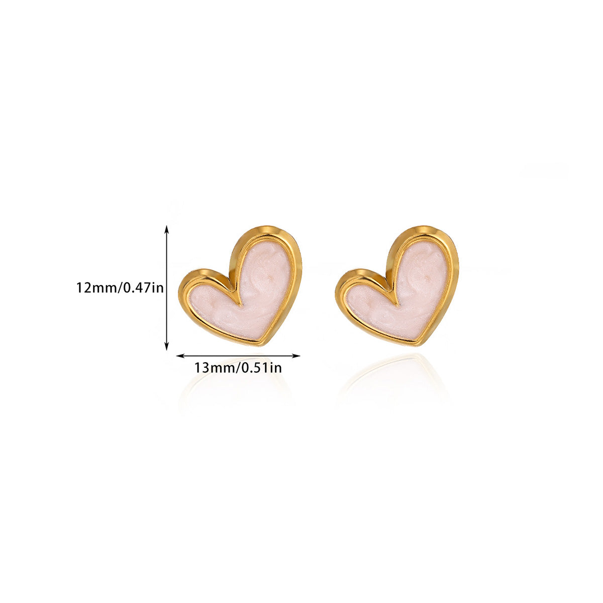 Zarcillos de corazon blanco