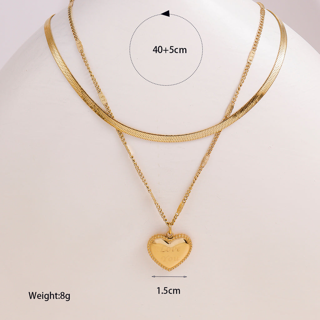 Collar doble con dije LOVE YOU