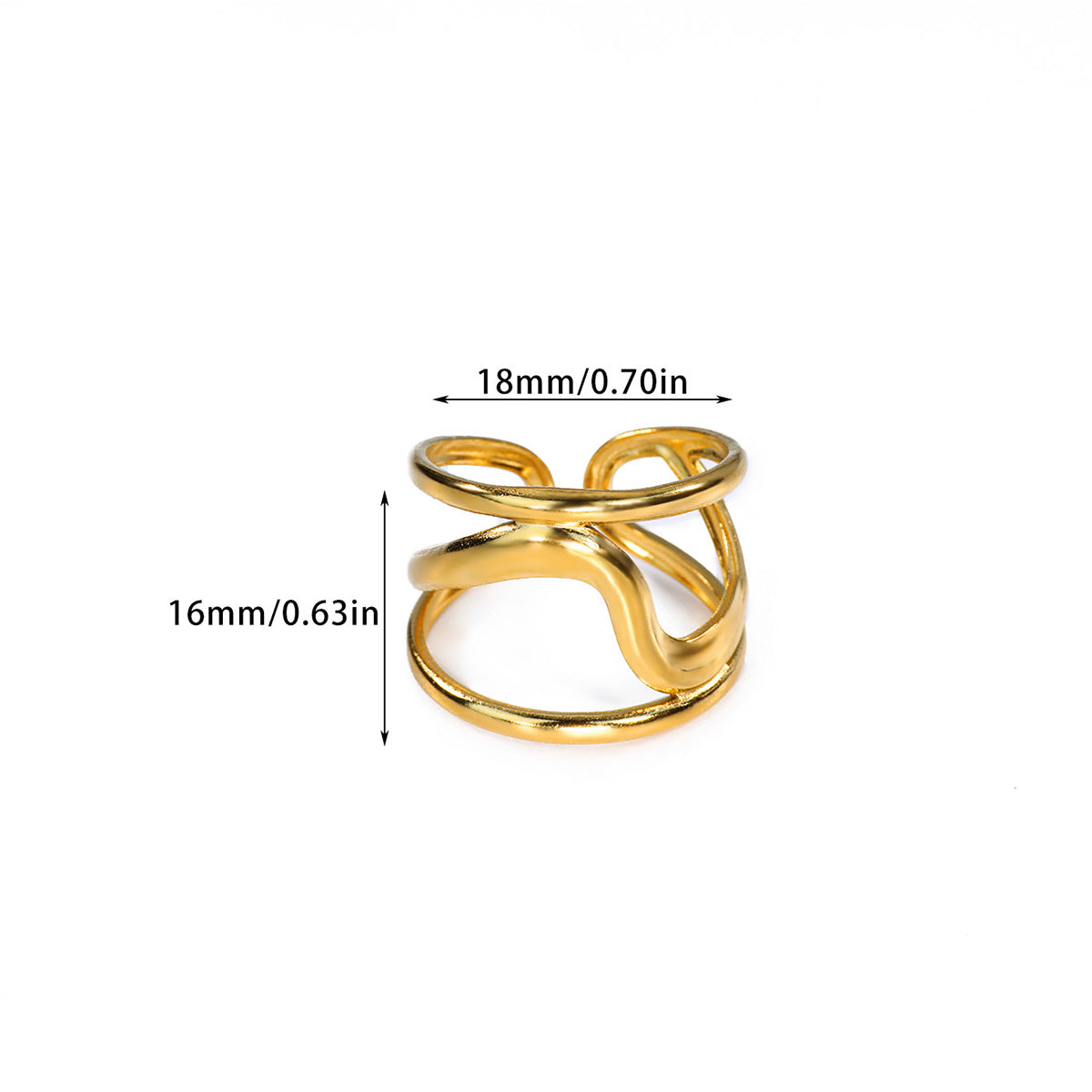 Anillo triple irregular - Ajustable