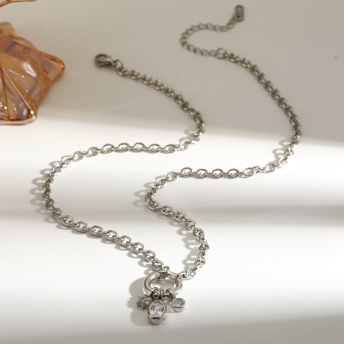 Collar de eslabones multidije - Plateado