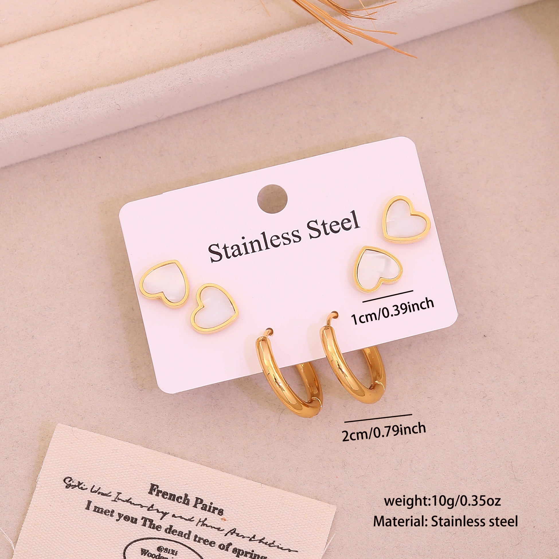 Set de 3 pares de zarcillos