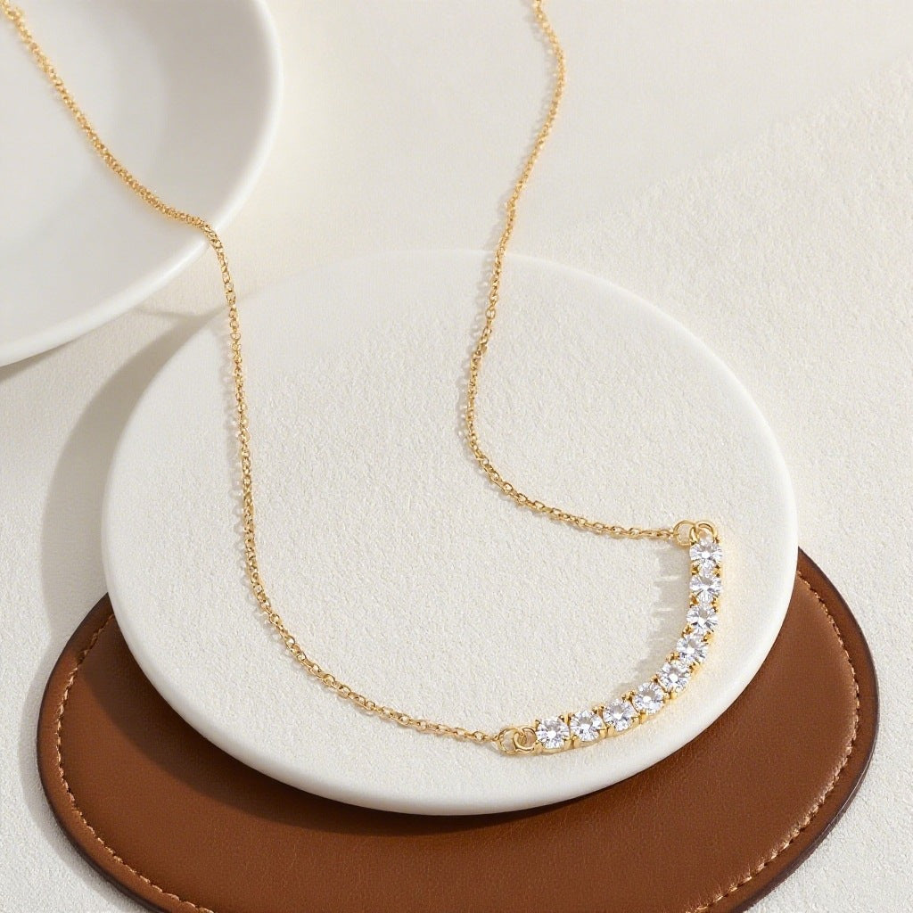 Collar de hilera corta estilo tenis - Blanco