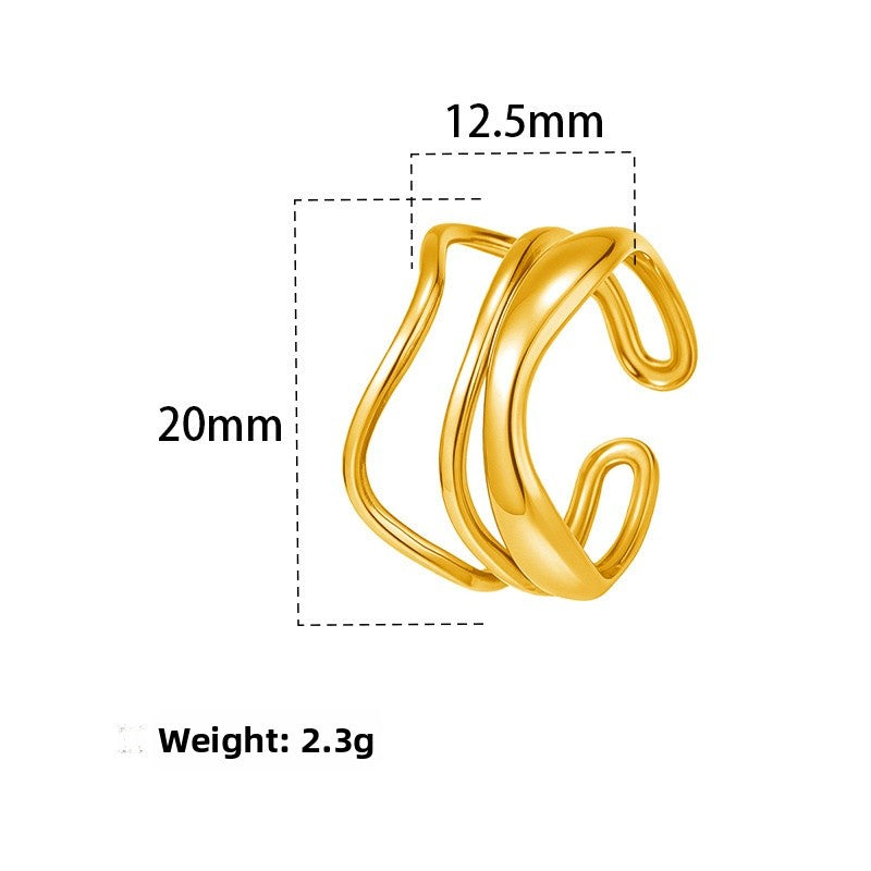 Anillo triple ondulado - Ajustable