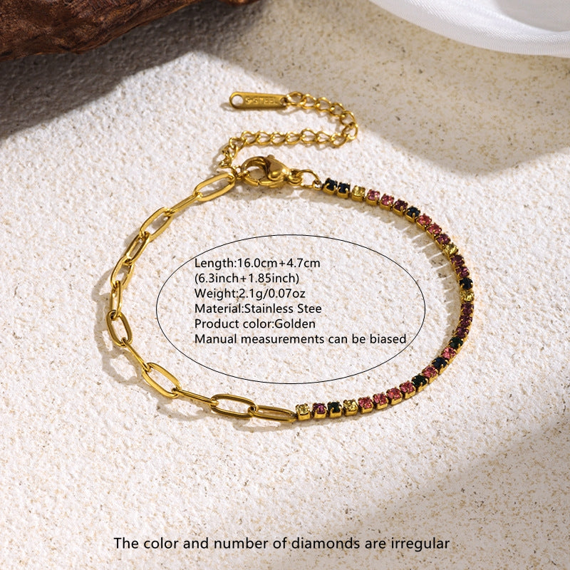 Pulsera mixta Eslabones + Tenis | Colores