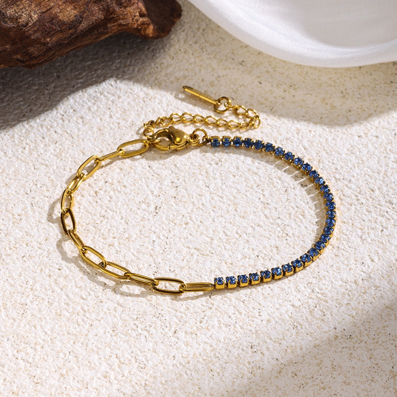 Pulsera mixta Eslabones + Tenis | Azul