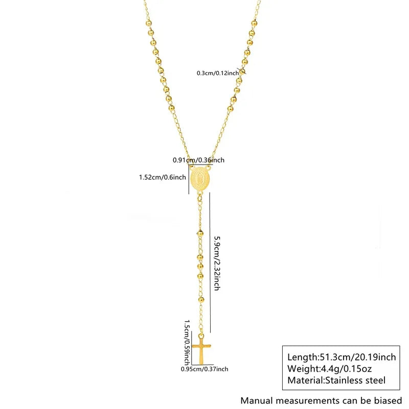 Rosario con dije de la virgen