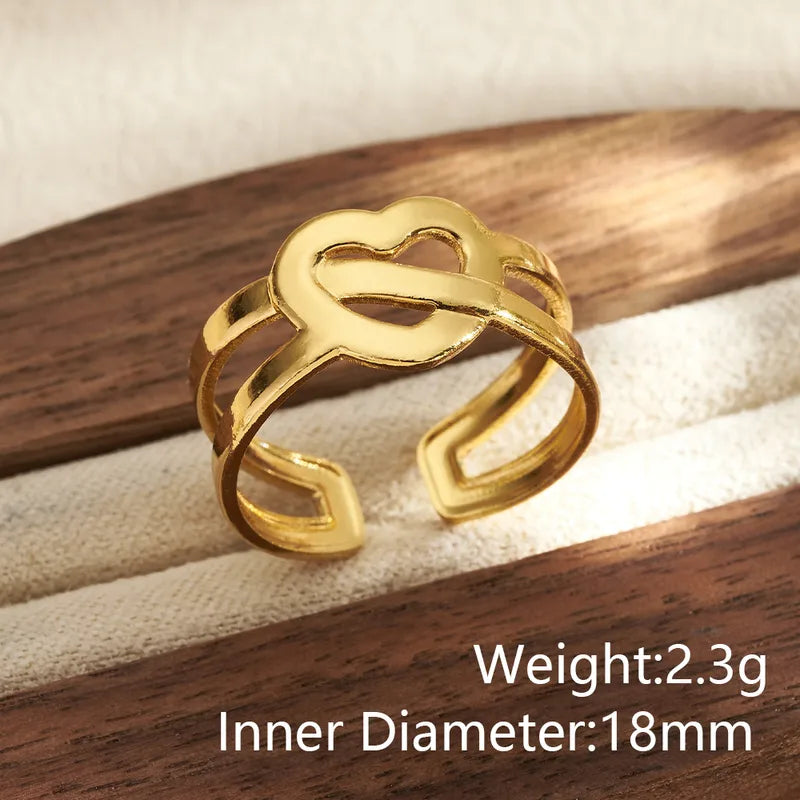 Anillo de corazon enlazado - Ajustable