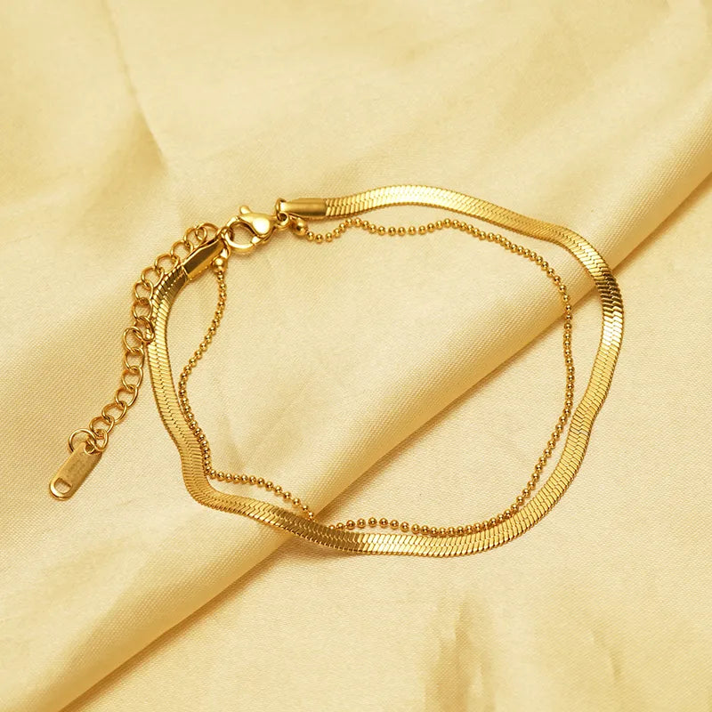 Tobillera doble | Serpiente + texturizado