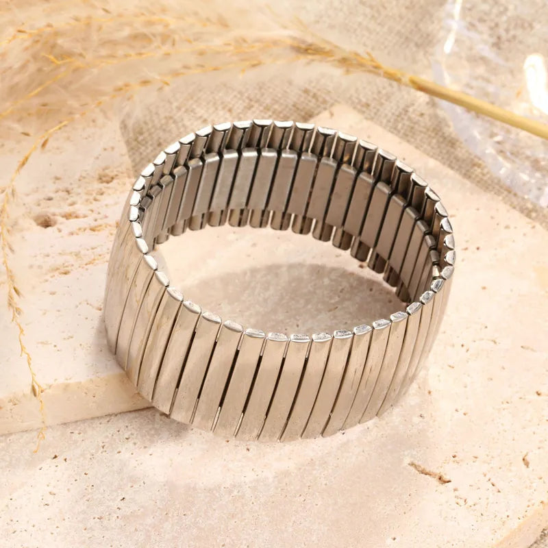 Brazalete stretch plateado