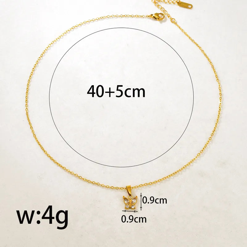 Collar de mariposa de cristal