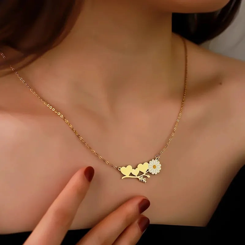 Collar de margarita con corazones