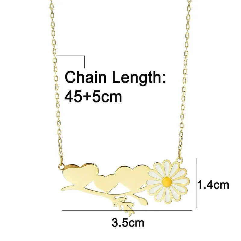 Collar de margarita con corazones