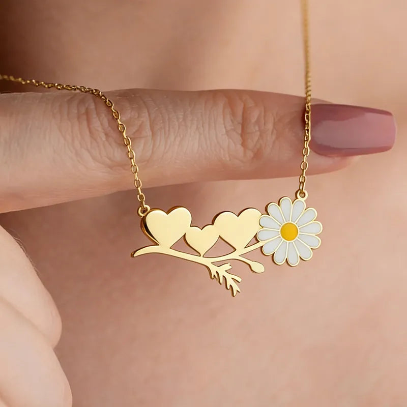 Collar de margarita con corazones
