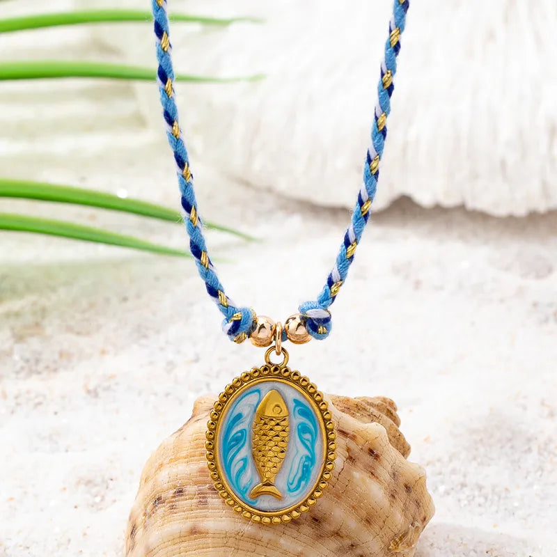 Collar playero de cordon | Pez