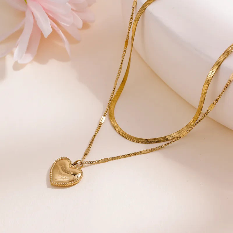 Collar doble con dije LOVE YOU