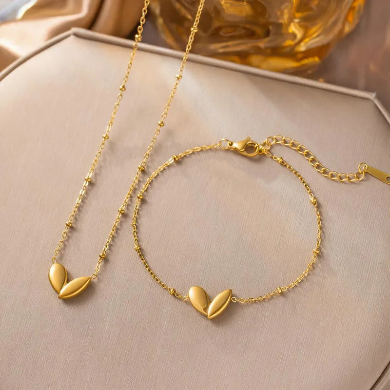 Set de corazon de hoja (2 piezas)