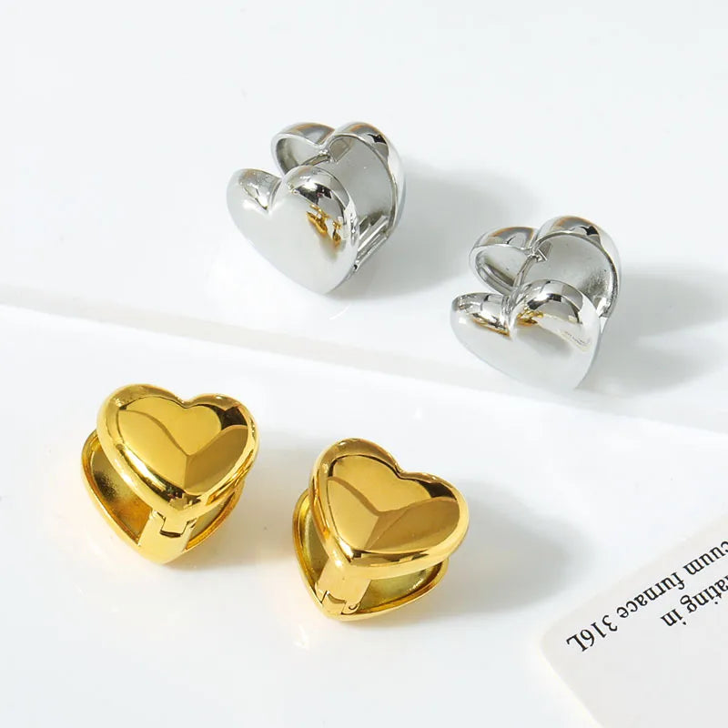 Zarcillos de clip de corazon
