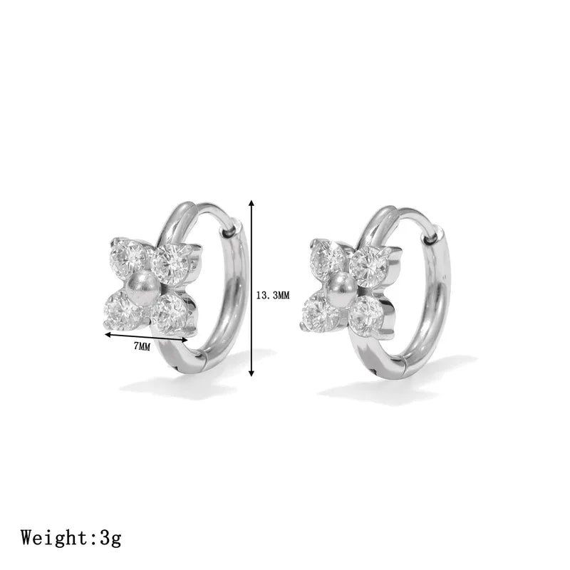 Mini argollas de flor de cristal