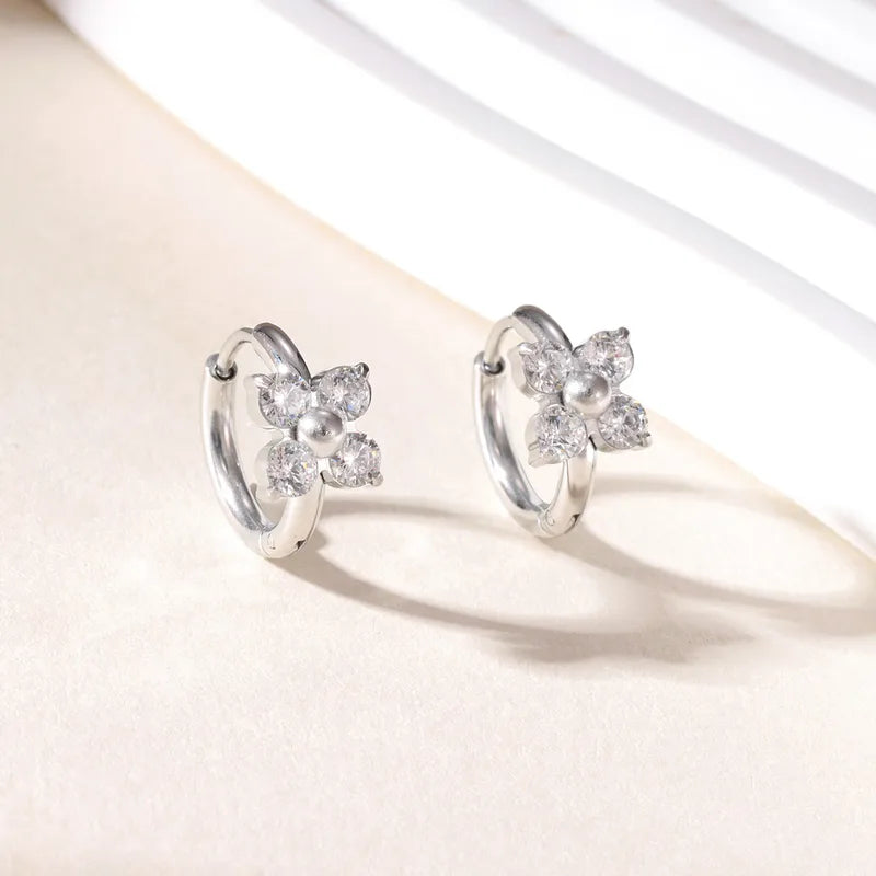 Mini argollas de flor de cristal