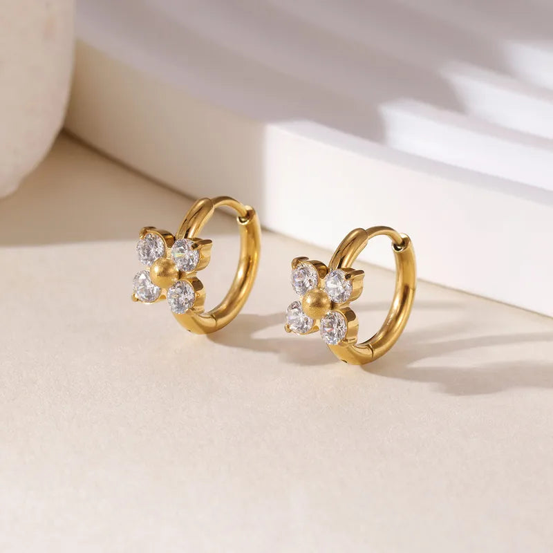 Mini argollas de flor de cristal