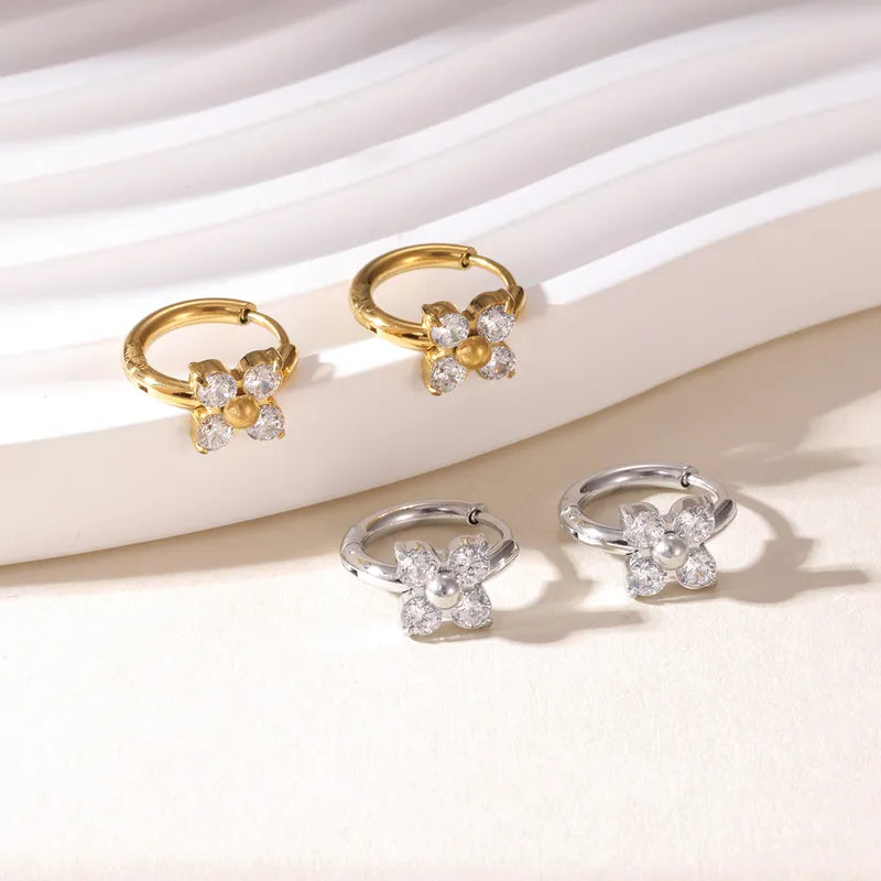 Mini argollas de flor de cristal
