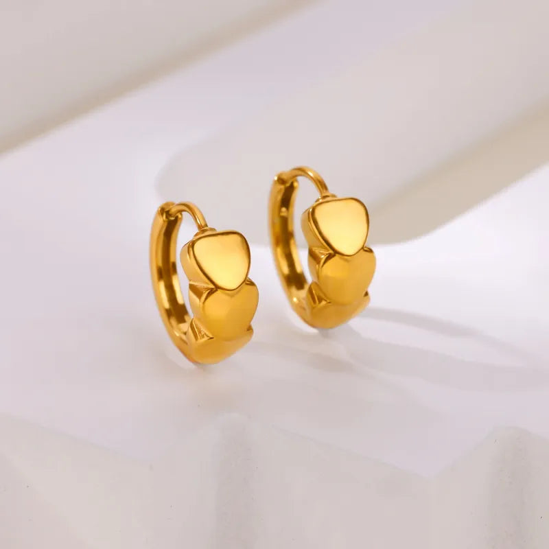 Mini argollas de triple corazon