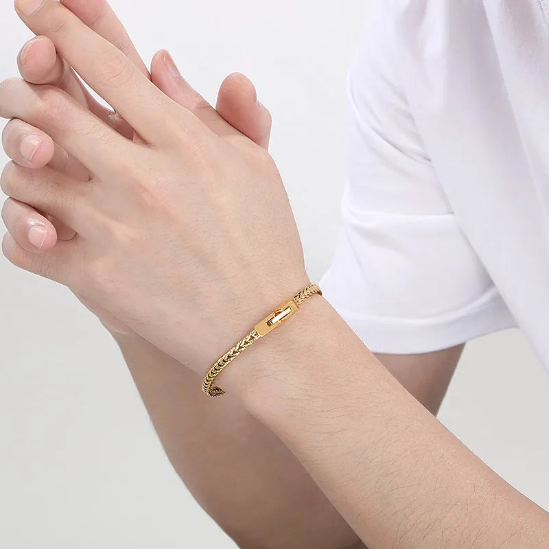Brazalete tejido franco - Dorado