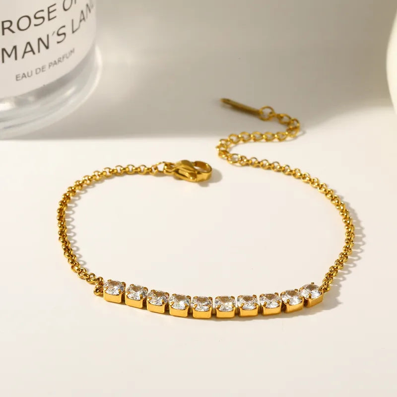 Pulsera de hilera corta estilo tenis 3.8mm