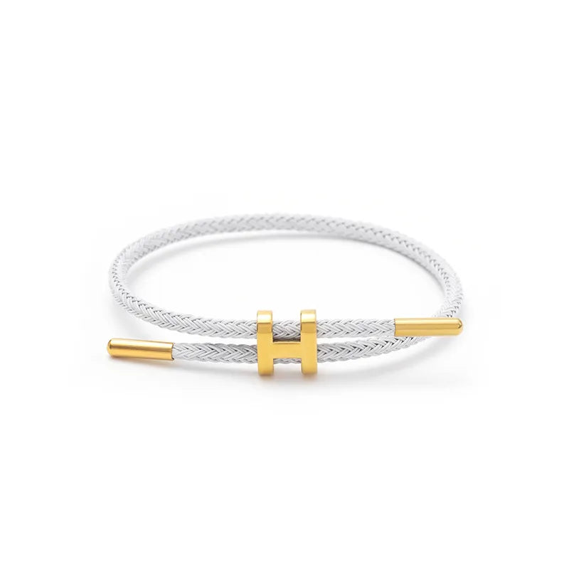 Pulsera cordon alambrado H - Blanco