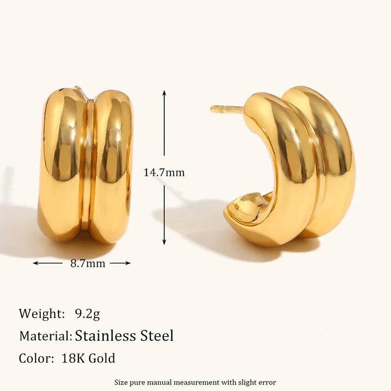 Argollas chunky doble