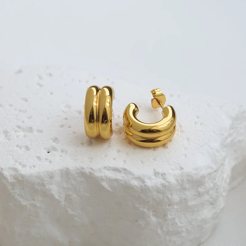 Argollas chunky doble