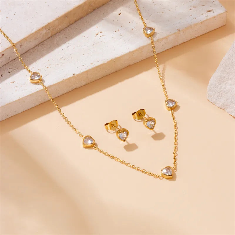 Set mini corazones de cristal (2 prendas)