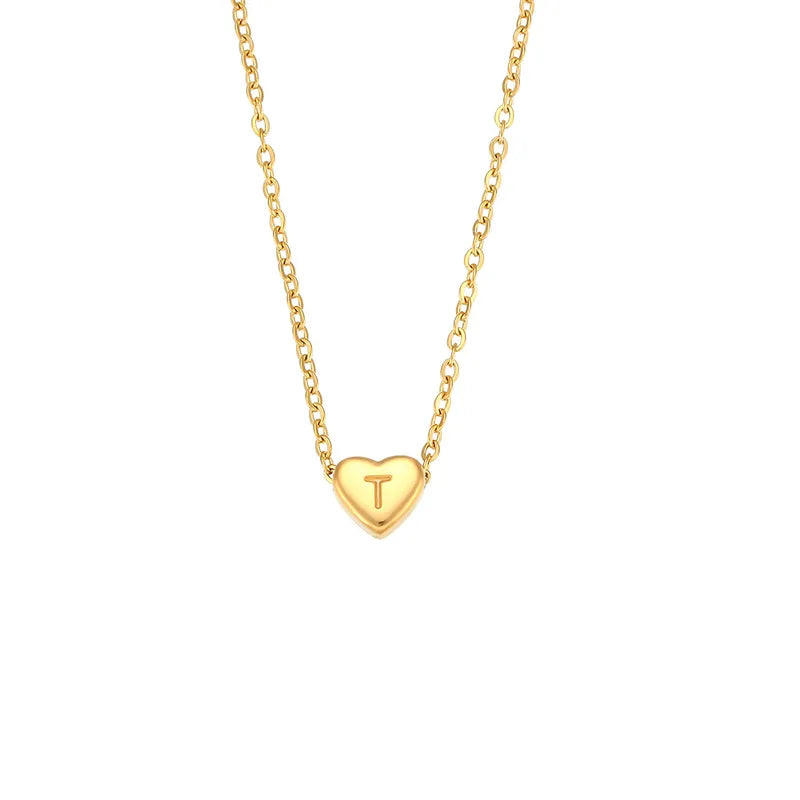 Cadena de mini corazon con inicial