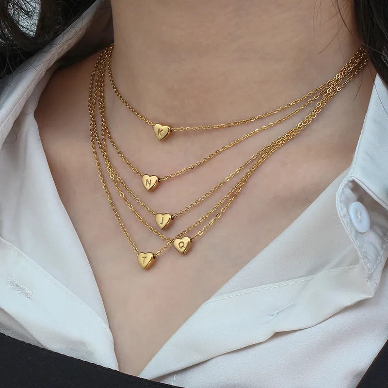 Cadena de mini corazon con inicial