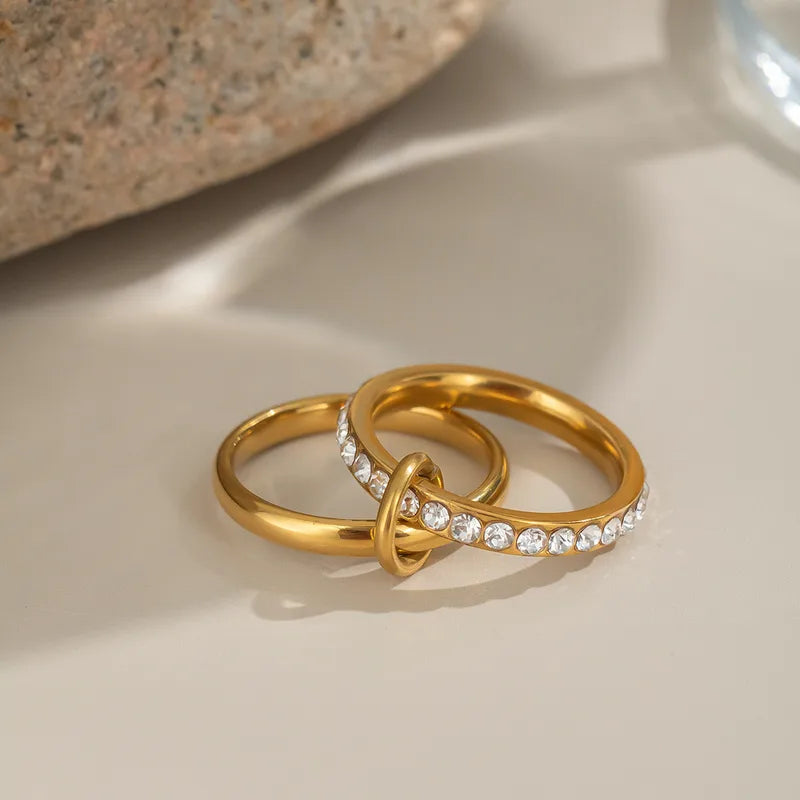 Anillo doble enlazado - Talla 8